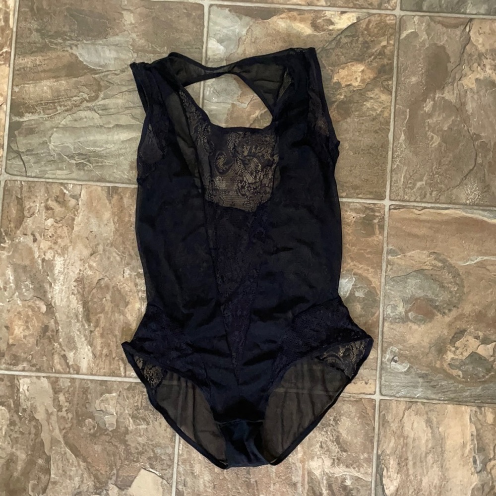 See through lace leotard